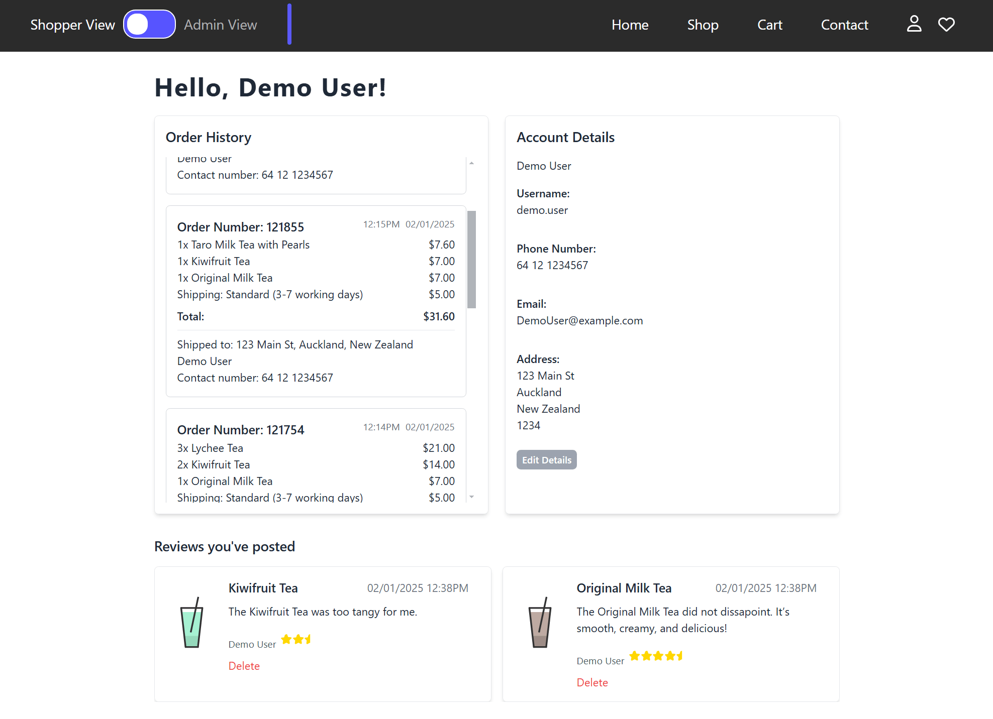 Self-Contained Shopper Environment